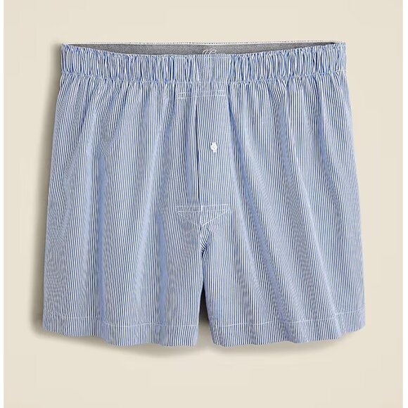 J. Crew Men's Boxer Sleep Shorts Blue/ White Stripe Small NWT - Picture 1 of 3